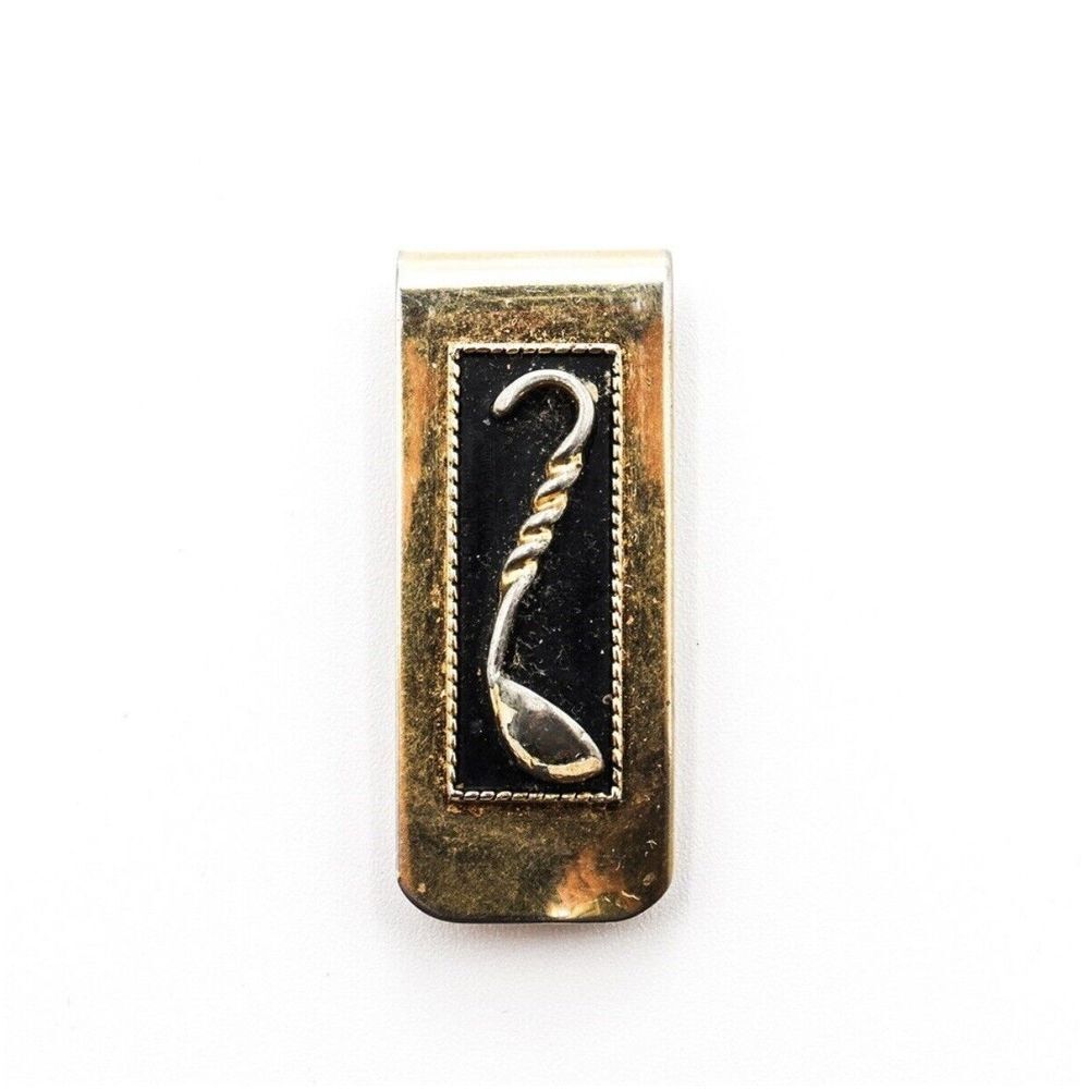 Vintage Money Clip Featuring Enamel Ladle Design -‎ 2.5"